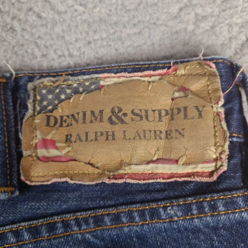 Denim & Supply Ralph Lauren Jeans Mens 40x30.5 Blue Straight‎ Taper Denim
